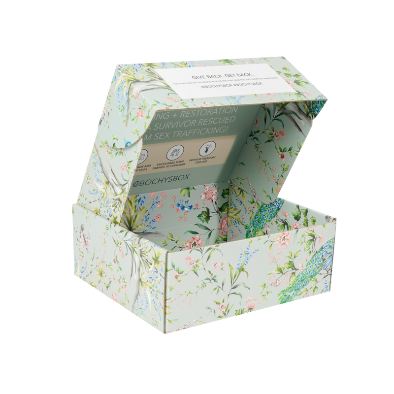 Caja de papel corrugado de lujo verde con logotipo personalizado Lipack para regalo